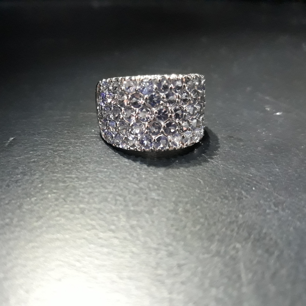 Natural Tanzanite Cluster Ring F10